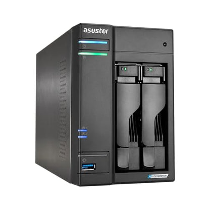 Asustor AS6702T v2 2 Bay NAS, 4GB DDR4 RAM, Intel Quad-Core, 5GbE Ethernet, HDMI, USB