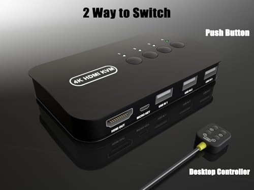 KAGO 4-Port HDMI KVM Switch HK401 5V 1A Tabletop Touch Control PC Connector
