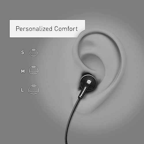 Panasonic RP-HJE120-K Wired Earbud Headphones, 3.5mm Jack