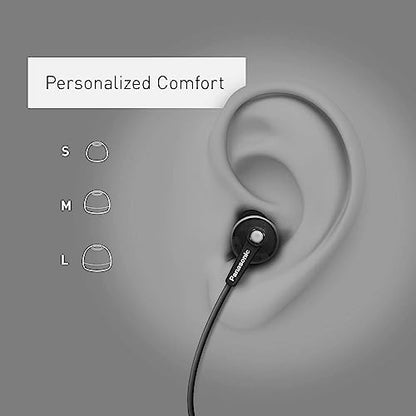 Panasonic RP-HJE120-K Wired Earbud Headphones, 3.5mm Jack