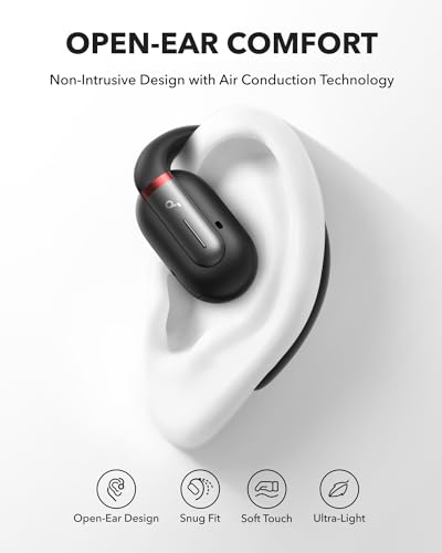 Soundcore A3873 Open-Ear Headphones, Wireless, Bluetooth 5.3, 12H Battery Life, IP55 Rating, Ergonomic Design