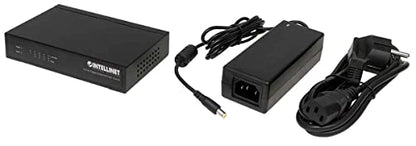 INTELLINET 4-Port Gigabit Ethernet Switch Model 561228, 1000 Mbps, Unmanaged, Metal Case