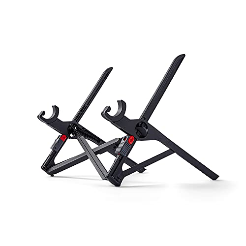 Roost Portable V3 Adjustable Laptop Stand - Tabletop Mounting - Black - 1.2 x 13 x 1.3 inches - Foldable - 5.8 Ounces - Engineered Composite