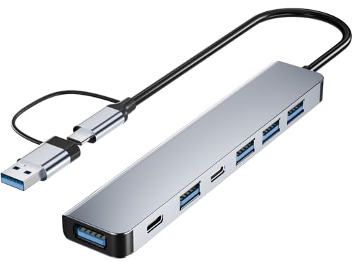PANPEO 7-Port USB Hub USB 3.0 and USB 2.0 Compatibility