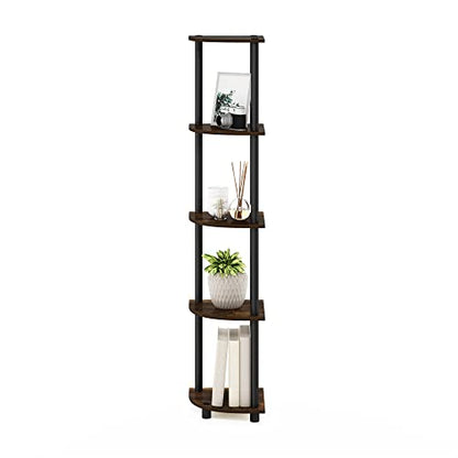 Furinno 5-Tier Corner Shelf Model 99811APBK Compact Space Saving Durable