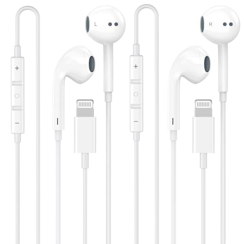 Matsusho 2 Pack SKFASTC-US129 Wired Headphones Lightning in-Ear Earbuds for iPhone