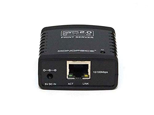 Monoprice 1-Port USB 2.0 Print Server 10Base-T/100Base-T Model 107084