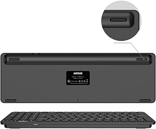 Arteck 14.3" HB305-2 Bluetooth Multi-Device Wireless Keyboard QWERTY Black
