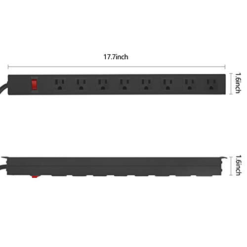 HHSOET 8 Outlets Metal Power Strip PDU-US8 125V 15A