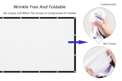 Mdbebbron 150 Inch Projection Screen SD-002 16:9 Manual Polyester Wall Mount