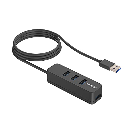 BUFFALO 4-Port USB Hub BSH4U145U3BK Black Plastic USB 3.2 Gen1
