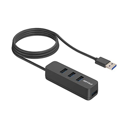 BUFFALO 4-Port USB Hub BSH4U145U3BK Black Plastic USB 3.2 Gen1