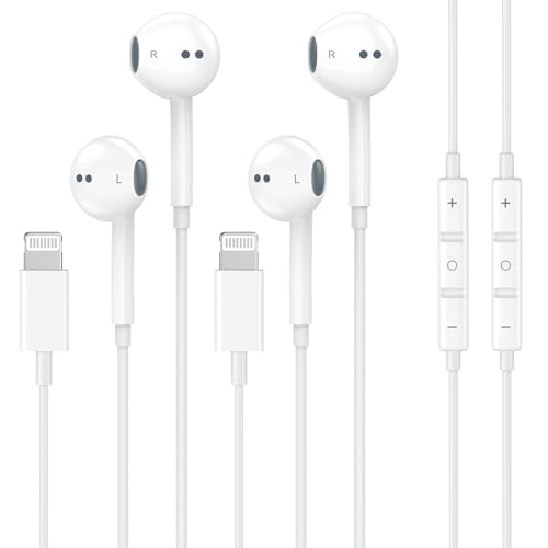 IIOZO 2 Pack XHD-PD20W Lightning Wired Headphones for iPhone