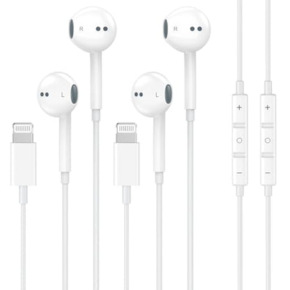 IIOZO 2 Pack XHD-PD20W Lightning Wired Headphones for iPhone