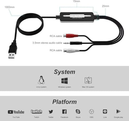 DigitPro 0.11kg Cam Link 4K USB 2.0 External Sound Card