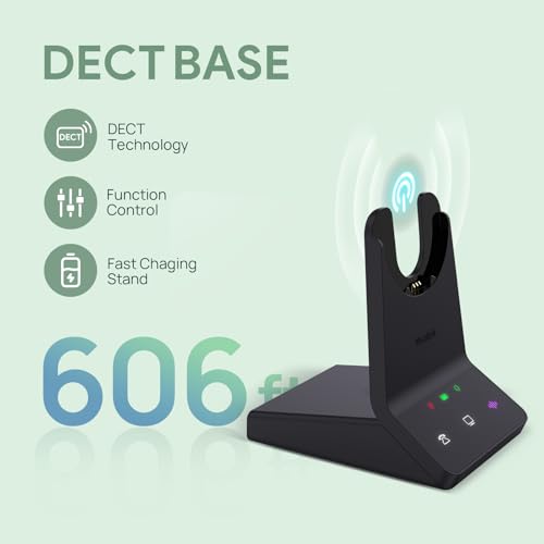 Yealink WH64 Mono UC Wireless Headset DECT Bluetooth 606ft Range