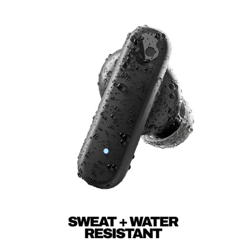 Skullcandy True Black S2TAW-R740 Wireless Earbuds, Bluetooth 5.0, Noise Isolation, 20 Hours Battery Life, IPX4 Water Resistance