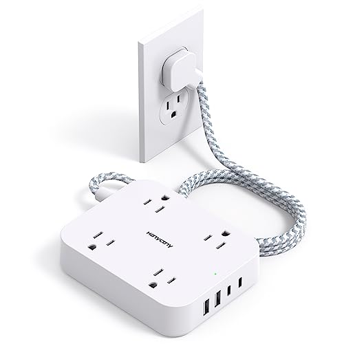 HANYCONY 5ft Power Strip HN43T 4 Outlets 4 USB Ports Type B