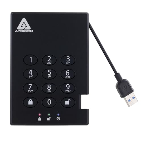 Apricorn 2TB A25-3PL256-2000 USB 3.0 Portable External Hard Drive