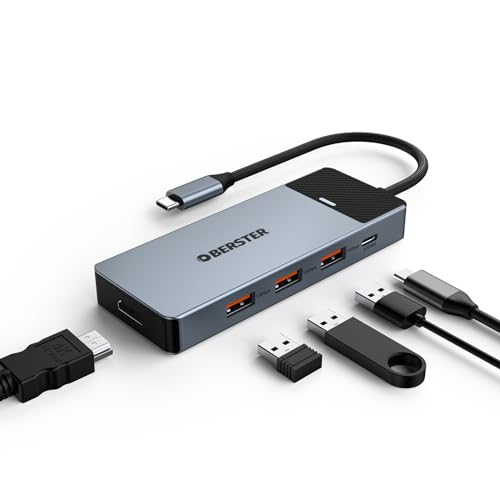 OBERSTER 5 in 1 USB-C Hub OB-HB046-E-011 with 4K HDMI Output and USB 3.2 Ports