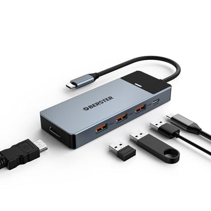 OBERSTER 5 in 1 USB-C Hub OB-HB046-E-011 with 4K HDMI Output and USB 3.2 Ports