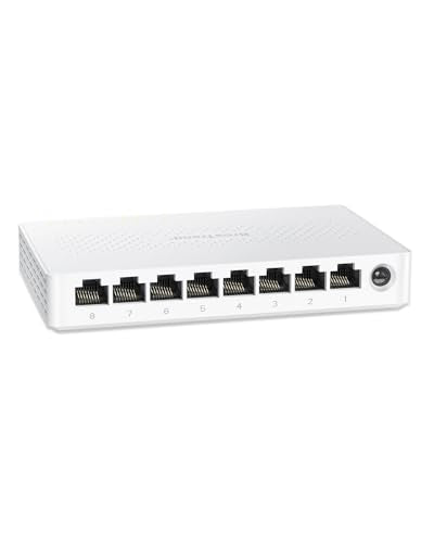 BrosTrend 8-Port 2.5G Ethernet Switch, Unmanaged Network Switch, 2.5 Gigabit, RJ45 Interface, 12 Watts Power, White