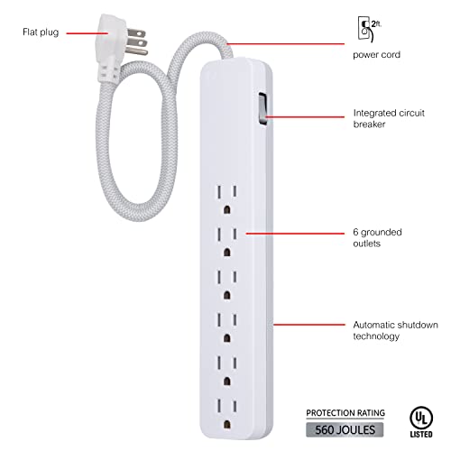 GE 6 Outlet Surge Protector 45264 120 Volts 15 Amps Type B Rectangular