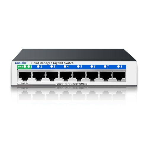 Goalake 8 Port Gigabit Switch GS108 Managed Ethernet Switch 1 Gbps Metal