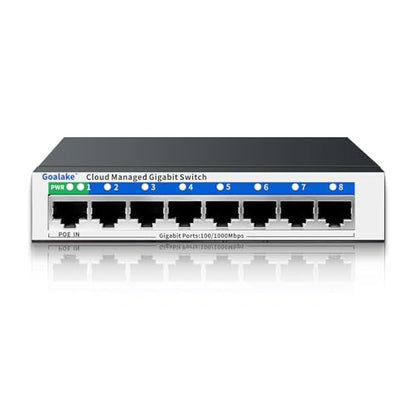 Goalake 8 Port Gigabit Switch GS108 Managed Ethernet Switch 1 Gbps Metal