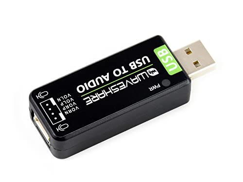 Waveshare USB Sound Card USB TO AUDIO Stereo 24 KHz External Audio Converter