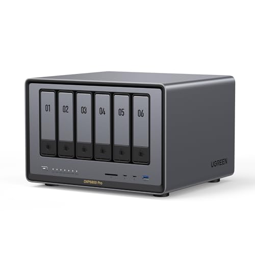 UGREEN 6-Bay DXP6800 Pro NAS, Intel 10-Core i5-1235U, 8GB DDR5, 128GB SSD, Dual 10GbE, Up to 208TB Storage