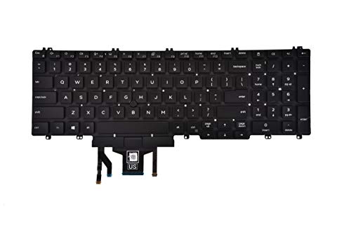 KBRPARTS Backlit Keyboard for Dell Latitude 5500 5501 5510 5511, Precision 3540 3541 3550 3551, USB Power, Black, Model: 0MMH7V NSK-EX0BC PK132FA1B00