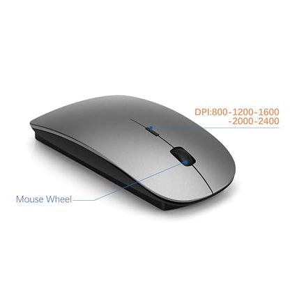TopMate Wireless Keyboard and Mouse Combo USB Scissor Switch QWERTY 104 Keys Gray Black