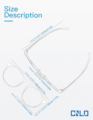 CNLO 1 Count 6126C3 Lightweight Full Rim Blue Light Blocking Glasses