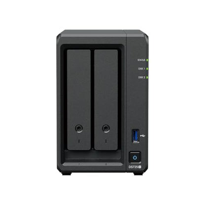 Synology DS725+/8TB-IW Network Attached Storage, 3 kg, Metal/Plastic, Tabletop Mounting