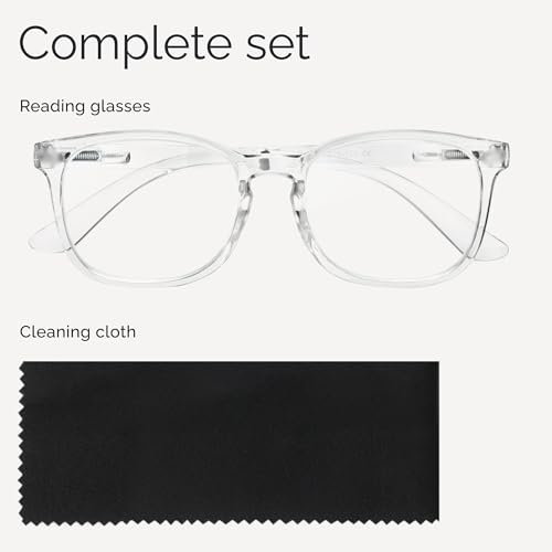 CCVOO 55cm 1.5D UV Polycarbonate Full Rim Reading Glasses for Adults
