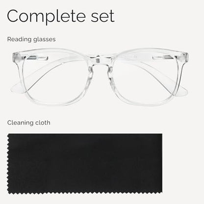 CCVOO 55cm 1.5D UV Polycarbonate Full Rim Reading Glasses for Adults