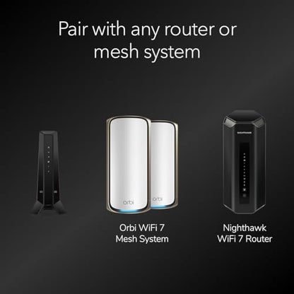 NETGEAR Nighthawk DOCSIS 3.1 Mid/High-Split Cable Modem CM2500-1AZNAS Ethernet Connectivity 2 Ports 2000 Mbps Download