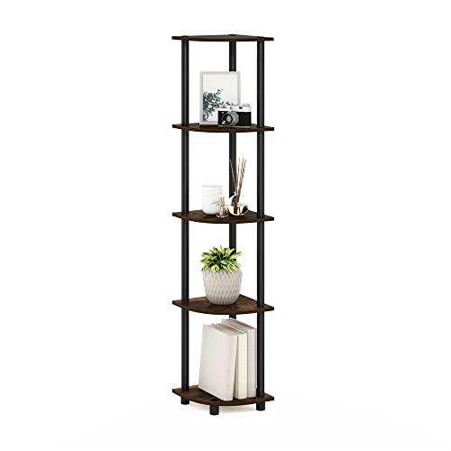 Furinno 5-Tier Corner Shelf Model 99811APBK Compact Space Saving Durable