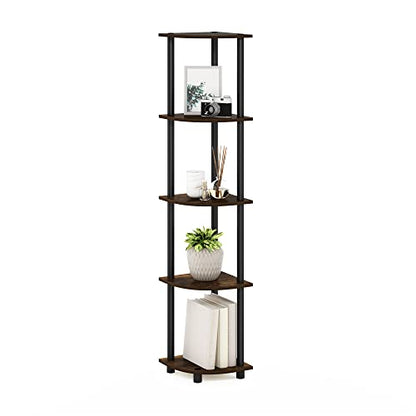 Furinno 5-Tier Corner Shelf Model 99811APBK Compact Space Saving Durable