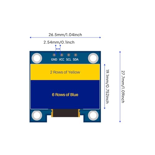 ELEGOO 0.96 Inch 3PCS EL-SM-008 128x64 OLED Display I2C Module