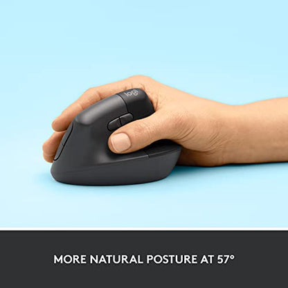 Logitech Lift Vertical Ergonomic Mouse 910-006466 Wireless Bluetooth Optical 4000 DPI Right-Handed
