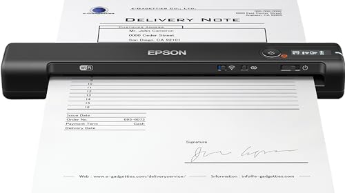 Epson WorkForce ES-60W Wireless Portable Document Scanner B11B253201 1200dpi Color Scanner
