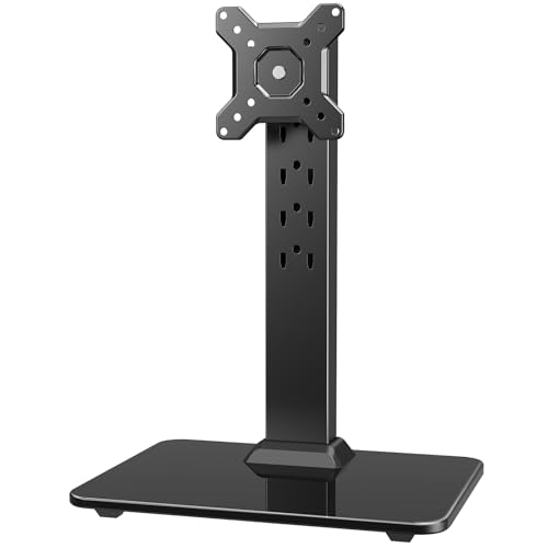 HUANUO 13-34 Inch HNTVS29 Tempered Glass Rotating Tilt Swivel Tabletop Mount