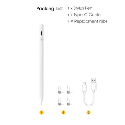 yelzoolny Active Stylus Pen for Android and iOS Touchscreens with 4 Tips, Precision Digital Marker, 7 x 0.35 x 0.35 inches, Blue
