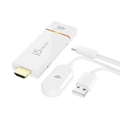 j5create 4K Wireless Display Adapter JVAW76 HDMI 1 Port 1 Amp White