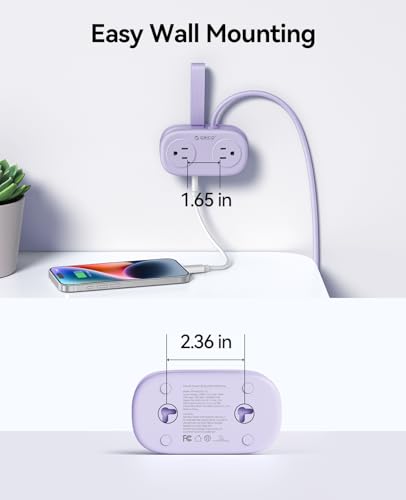 ORICO 4FT Purple AP3-4A2U1C-US 125 Volts Power Strip with 7 Outlets