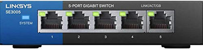Linksys SE3005 5-Port Gigabit Ethernet Switch Model SE3005, 1000 Mbps, RJ45 Interface