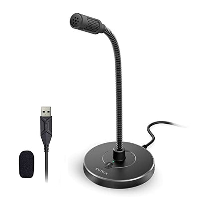 CMTECK USB Computer Microphone G009, Unidirectional, 30dB Sensitivity, 76 dB SNR, Black, Corded Electric