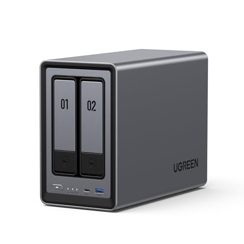 UGREEN 2-Bay NAS DXP2800 64TB Network Attached Storage, SATA, Dust Resistant, USB Connectivity, Desktop & Laptop Compatible